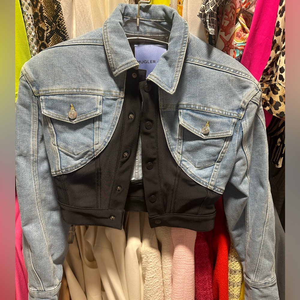 H&M Mugler Denim jacket brand new size xs